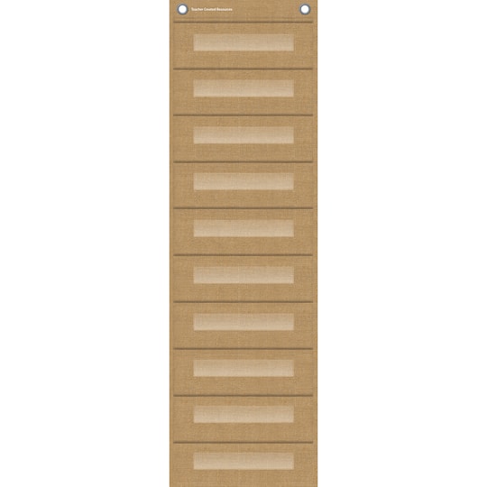 Teacher Created Resources Burlap 10 Pocket File Storage Pocket Chart